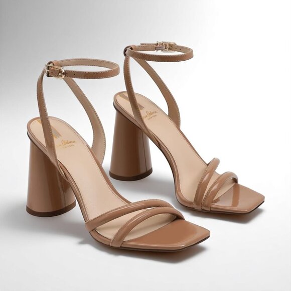 NIB Sam Edelman Kia Block Heel Sandal Rosa Blush Patent - Picture 3 of 11